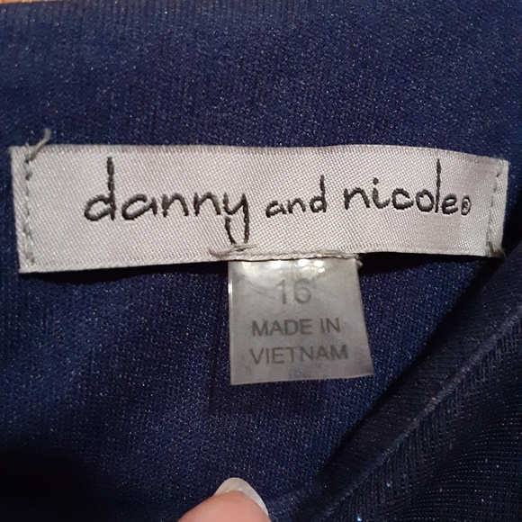 Danny & Nicole Sparkly Navy Lined Dress - Picture 3 of 5